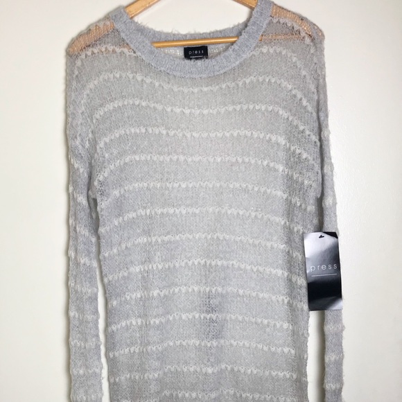 NWT Boutique Oversized Sheer Grey Sparkly Light - Picture 2 of 8